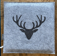 Sitzkissen Filz grau Hirsch