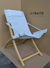 FIAM LINDA Strandstuhl klappbar Kunststoffgewebe silbergrau/weiß Jan Kurtz