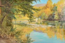 Waldweiher 1936 gemälde - waldweiher,,