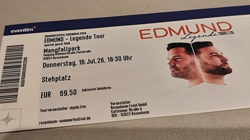 Konzertticket rian edmund - rian,