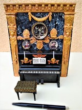 Miniatur 1:12 scale Klavier Klavierhocker Biedermeier Empire Puppenhaus OOAK