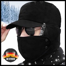 Herren Warm Wintermütze mit Ohrenwärmer Masken Fliegermütze Mütze, Schirmmütze