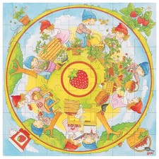 XXL Puzzle Wir pflanzen Erdbeeren von goki Holzpuzzle für Kinder 49 Teile Erdbe