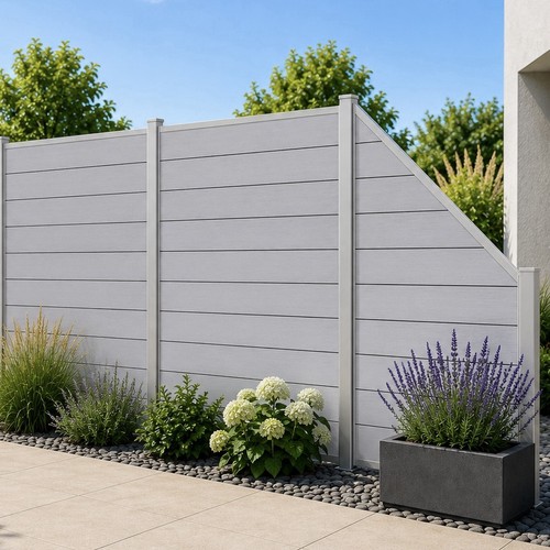 Wpc sichtschutzzaun grau - sichtschutzzaun,