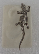 Neugablonz: Ohrklammer/Ohrclip Eidechse 1970er Jahre Swarovski Elements (116251)