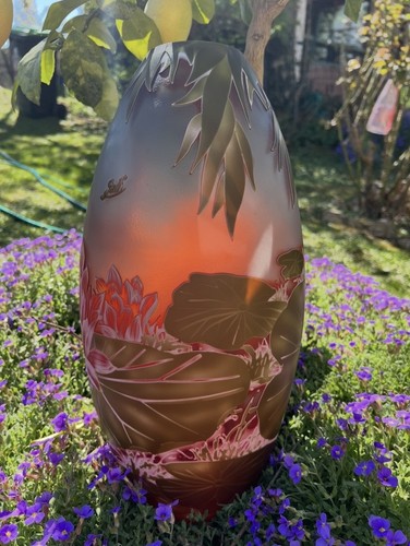 Jugendstil vase überfangglas - vase,
