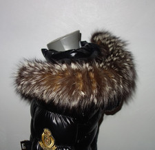 Silberfuchs Pelz Kapuze Kragen