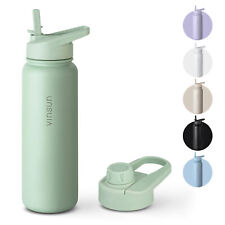 Trink Flasche Edelstahl 750ml Thermoflasche Sport Gym isoliert Strohhalm Vinsun