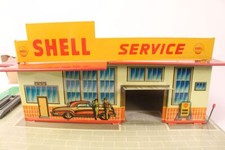 Philipp Niedermeier PN 640 Shell Tankstelle Blechspielzeug Autowerkstatt antik