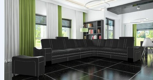Leder eckcouch garnitur - leder,