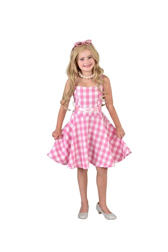 Puppenkleid pink weiss kariert - puppenkleid,