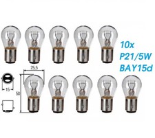 10x P21/5W BAY15d 21/5W 12V