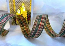 WINTERWALD TARTAN traditionell festlich Weihnachten - Luxus Drahtkantenband