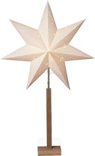 STAR TRADING LED Weinachts Deko Stern Tisch Lampe KARO Papier Holz 100 cm hoch