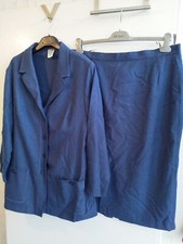 Frankenwälder Damen Kostüm 2 tlg.  XL Jacke 46 Rock 44  blau Wolle