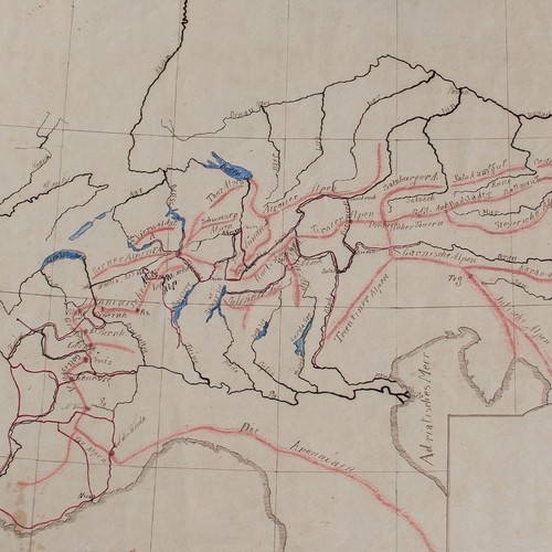 Historische landkarte alpen - historische,