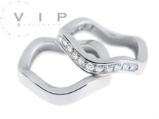 CARTIER NEPTUNE 19 PAVE DIAMONDS BAGUE 2 ROWS RING 18K WHITE GOLD & DIAMANTEN 50