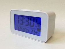 Funkuhr mit Thermometer Funkwecker wecker Tischuhr  (4491-weiß)