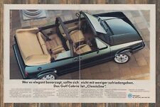 Volkswagen VW Golf I Cabrio Classicline - Werbeanzeige Original-Werbung 1992
