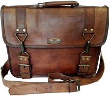 18 Zoll Herren Echt GVB Wachsleder Vintage Laptop Kuriertasche Aktentasche...