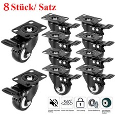 8er/Set TransportRollen Ø50mm Bremse Lenkrollen Schwerlastrollen Bockrolle 400KG