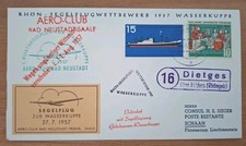 Umschlag Post Segelflug zur Wasserkuppe Rhön Aero-Club Sonderstempel 1957