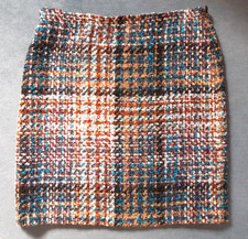 schicker Tweed-Rock Taifun Gr. 42 Karo  braun-türkis Bouclé wie neu!