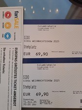 2 x SIDO Stehplatz Tickets Columbihalle Berlin Weihnachtsshow 14.12.2025