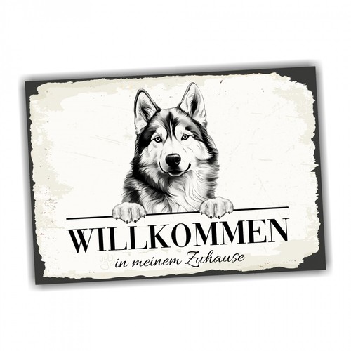 Hundeschild willkommen zuhause - hundeschild,