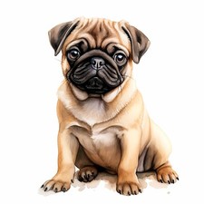 Wandtattoo Aufkleber Mops