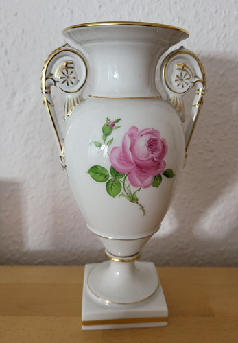 Meissen henkelvase vase rote - meissen,