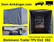 Aufbau Spriegel & Hochplane Anthrazit 1,5m für Böckmann TPV EU2 EB2 Anhänger