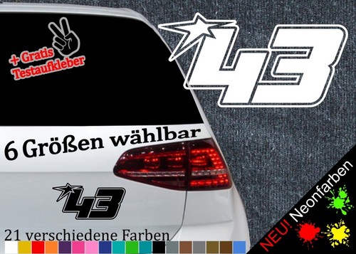Startnummer aufkleber - 43,