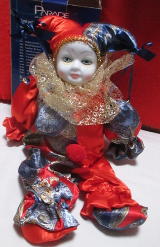 Clown puppe harlekin - puppe,