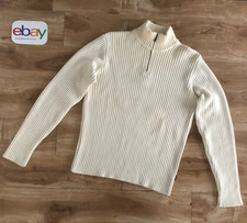 Belstaff ZIP SWEATER, Strickpullover, ivory colored, wool acryl blend, size L