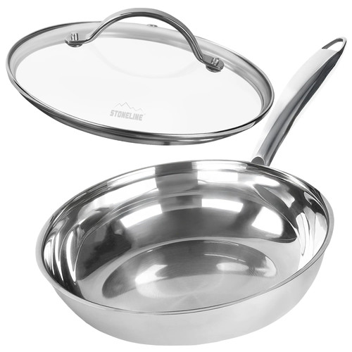 Pure edelstahl pfanne mit - edelstahl, |