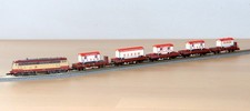 Märklin Spur Z – 8664 Zirkuswagen-Set "BARUM" mit 8880 BR 218 der DB in weinrot