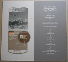2016 Formel 1 Paddock Club Hockenheim App Panel no book brochure prospekt press