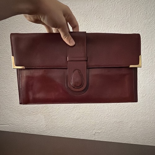 Damen leder clutch bordeaux - damen,