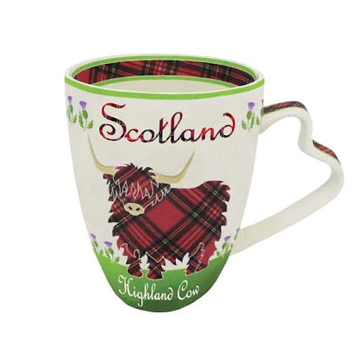 Scottish tartan highland cow - tartan,