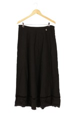 HAMMERSCHMID Damen Wickelrock Gr. 44/XXL Schwarz Vintage Elegant Wolle Maxirock