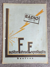 Radio Katalog 1935 1936 Heft Lausitzer Fahrrad Engroshaus Mende Saba Telefunken