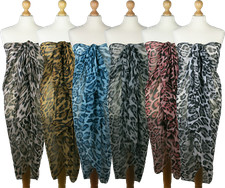 XXL Strandtuch Schal Stola Pareo Damen Sarong Wickeltuch Leo-/Schlangenmuster