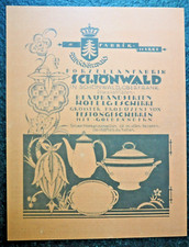 Porzellanfabrik Schönwald , Alte Reklame , 1926 , (A27)