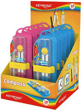 KEYROAD Metall Zirkel Zirkelkasten im Etui mit Bleistift und 1 Packung Minen/Meh