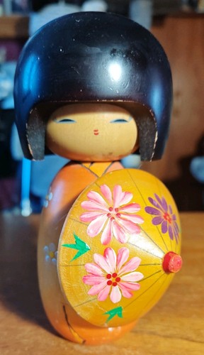 Handbemalte kokeshi puppe rain - kokeshi,