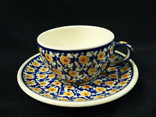 Bunzlauer Keramik Bunzlau Kaffeegedeck Teegedeck 2tlg. ältere Serie blau / gelb