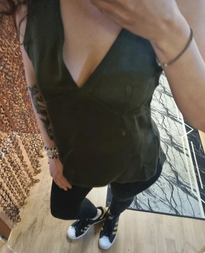 Zara bluse satin khaki - zara,