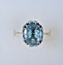 Aquamarin-Goldring aus 14K