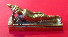 Seltenes Amulett,liegende Buddha Statue Thailand,Bronze.